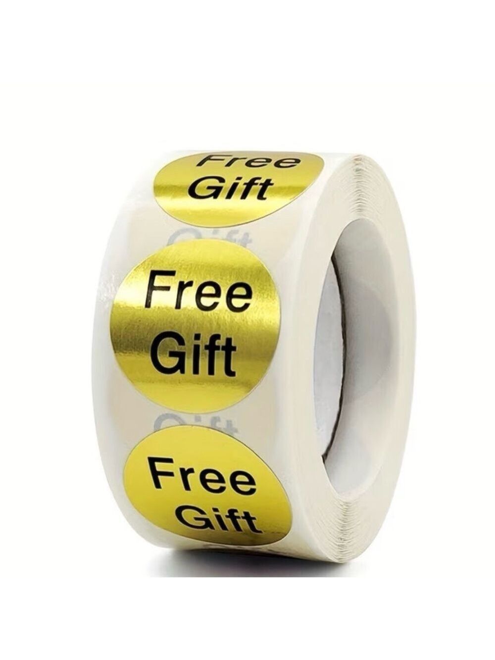 500 1 Inch Gold Free Gift Stickers Roll